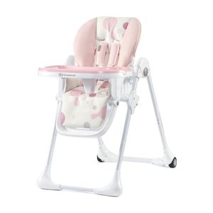 Kinderkraft Yummy Highchair, Baby Chair, Pink | Ergonomic, Reclining, Foldable, Adjustable Height, Detachable Double Tray