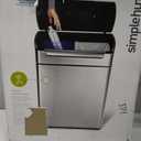 simplehuman 48 Liter / 12.7 Gallon Touch-Bar Dual Compartment Kitchen Recycling Trash Can, Brushed Stainless Steel