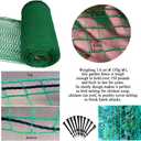 JUNFLYING Deer Fence Netting 4 x 65 FT, Plastic Mesh Garden Fence Netting with Reinforced Edge, Reusable Temporary Garden Fence for Plant & Vegetable Protection (Green)