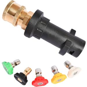 Pressure Washer Gun Adapter 1/4'' Quick Connect Fitting Spray Nozzle Tips Sets Multiple Degrees Brass Female Pressure Washer Accessories Only Compatible Karcher K2, K3, K4, K5, K6, K7,Foam Gun Parts