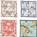 HBselect 4PCS Head Scarf for Women 35” Head Scarves Silk Like Satin Neck Scarfs Square Bandana Hair Wraps Scarf for Sleeping