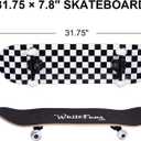 WhiteFang Skateboards for Beginners, Complete Skateboard 31 x 7.88, 7 Layer Canadian Maple Double Kick Concave Standard and Tricks Skateboards for Kids and Beginners
