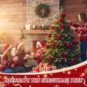 7.7ft Christmas Red Velvet Ball Ornaments with Bell Garland for Tree Hanging, Velvet Xmas Tree Decorative Hanging Ornaments with Bronze Bell for Home Decor