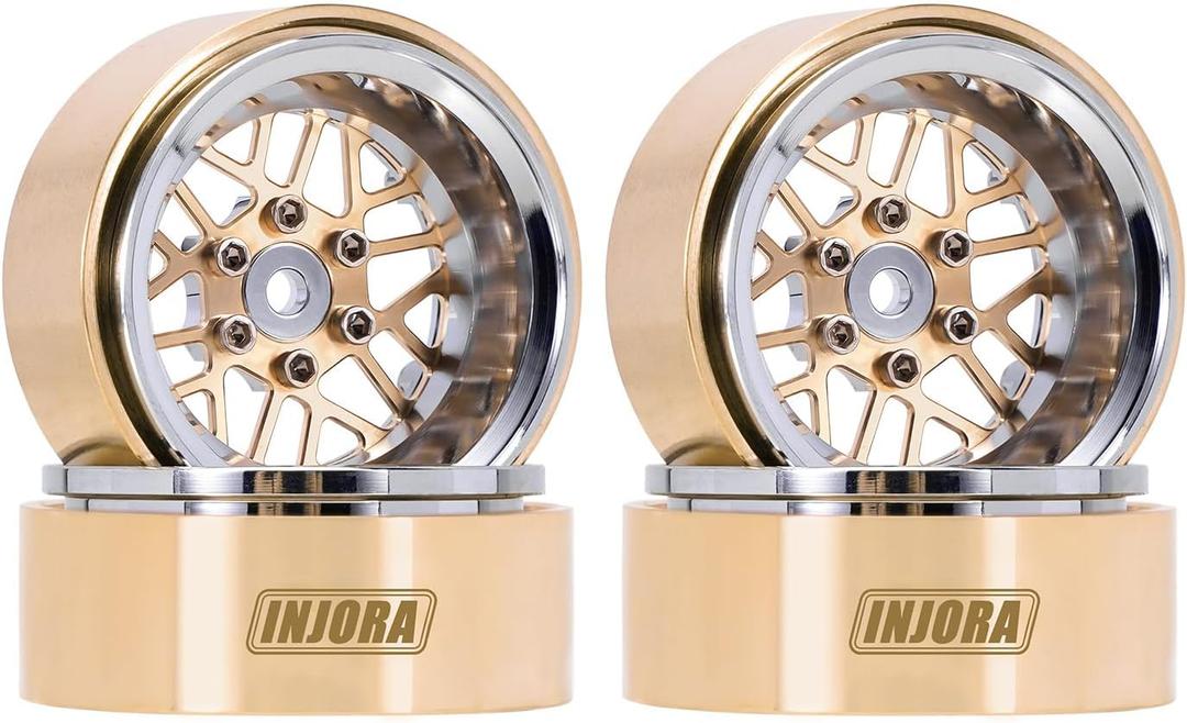 INJORA ModuWheel 1.3 Negative Offset Brass & Aluminum Beadlock Wheels Rim for 1/18 1/24 RC Crawlers TRX4M SCX24 Upgrade