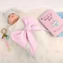 Newborn Swaddle Sash, Soft Cotton Bow Decorative Strap for Swaddles, Adorable Maternity Bow Sash, 70x5.5 Inch, Pink Stripes