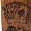 Vintage Casino Playing Card with Rolling Dice Wooden Urns box for Human Ashes Male female adult Burial Funeral Urn Box ((Medium [9.5X5.5] 180 Cubic INCHES))