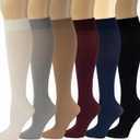 SUMONA 6 Pairs Women Opaque Stretchy Spandex Knee High Trouser Socks (9-11)