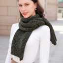 Wander Agio Womens Chenille Scarf Soft Winter Warm Long Shawl Wrap For Men Winter Classic Solid Color Wool Blend Scarves