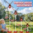 Windmill Bubble Machine for Kids, 51" Adjustable Height Bubble Maker with Light & Music, 130ml Tank, 10-Hole Battery Operated Bubble Blower for Toddlers, Backyard Outdoor Party Toys
