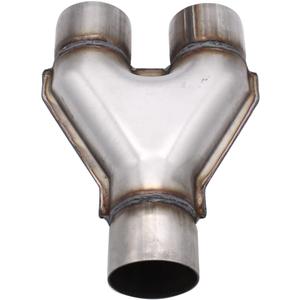 1 pc SHLPDFM Universal Stainless Steel Y Pipe Adapter 2.5" Dual In & Out 10" long Exhaust Pipe Tip