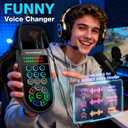 M300 Small Handheld Sound Card Set for Beginner Singing & Live Streaming, Voice Changer with Reverb/Vocal Enhancement/Sound Effects, w/AUX/Type-C/Bluetooth in, Includes Condenser Mic & Headphones