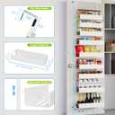 Over The Door Pantry Organizer, 9-Tier Pantry Organization and Storage, Hanging Door Spice Rack Shelves, Home & Kitchen Organization, Laundry & Bathroom Essentials, White