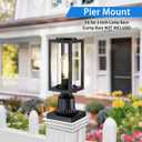 Dusk to Dawn Outdoor Post Lights 2 Packs, Lamp Post Light Fixture Modern Black Exterior Post Lantern Fixture with Tempered Glass, Anti-Rust Light Posts for Outside for Driveway Patio Garden, Dusk to Dawn Sensor-13''