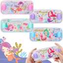 Handheld Water Games, 4 Packs Mermaid Theme Water Toss Ring Game Aqua Toy Water Ring Game for Kids Handheld Stocking Stuffers