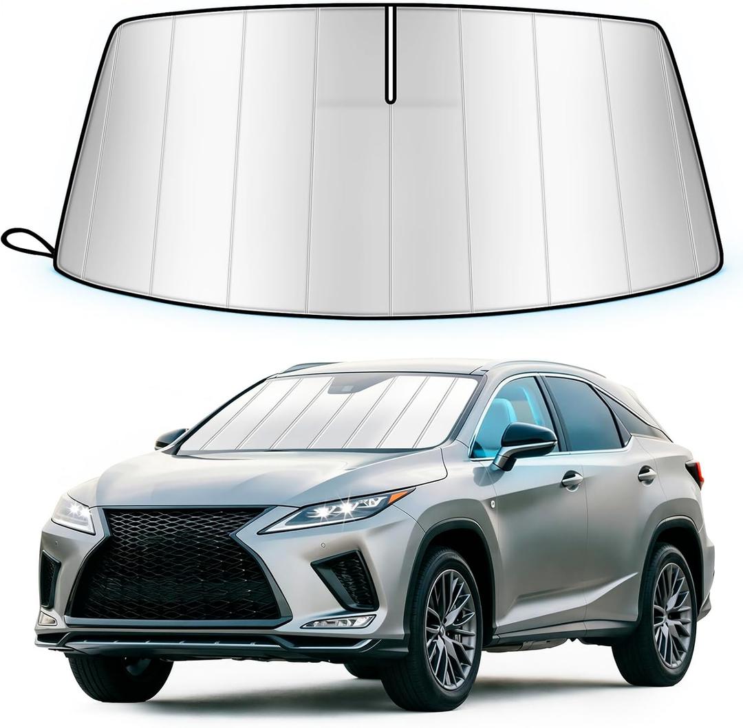 TATMAKLOONG Windshield Sun Shade for Le-xus RX RX350/RX450h 2016-2022, RX350L/RX450hL 2018-2022, Custom Fit Folding Design Front Window Sunshade Sun Visor Shield Accessories Blocks UV Rays