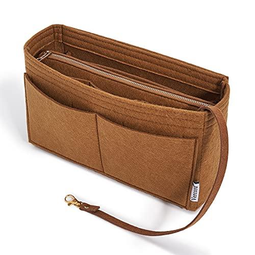 Vercord Felt Organizer Insert For Purse Handbag Tote Bag In Bag Inside Shaper Divider Neo Coffee Slender Medium