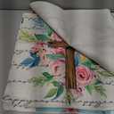 Fahrendom Happy Easter Bunny Christian Decorative Throw Pillow Covers 20 x 20 Set of 4, He is Risen Religious Cross Rabbit Porch Patio Outdoor Pillowcase, Spring Rose Flowers Cushion Case Home Decor