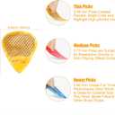 15pcs Guitar Picks, 0.46 0.71 0.96 mm Includes Thin Medium Heavy Thickness, Three Colors Non-slip Celluloid Plectrums for Bass Electric Acoustic Guitars Ukulele (15pcs twill Picks)