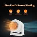 Mini Space Heater, 120 Adjustable Tilt, Fast Heating 400W/600W Energy Efficient for Indoor Use,Overheating Protection,Fast Heating,Small Desk Heater for Bathroom Home Office Bedroom