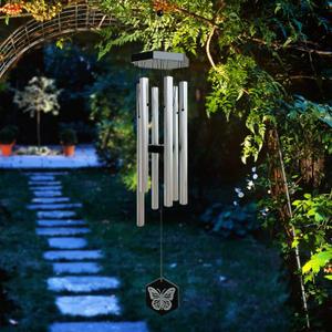 FONMY Wind Chimes Outdoor w/Butterfly Sign Memorial Windchimes Great Wind Chime Gifts Soothing Melodic Tones & Bamboo/Aluminum Chime for Garden Home or Yard-31 Length Silver Chimes Hanging Decor. FONMY Wind Chimes Outdoor w/Butterfly Sign Memorial Windchimes Great Wind Chime Gifts Soothing Melodic Tones & Bamboo/Aluminum Chime for Garden Home or Yard-31 Length Silver Chimes Hanging Decor.