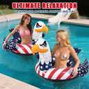 Inflatable Eagle Pool Floats, 4th of July Large Floaties Swimming Tube Rings, American Flag Design Floating Raft Funny Lake Beach USA Summer Water Toys Independence Day Party Decorations for Adults