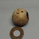 Hamster Hideout Wooden House Coconut Hut Hamster House Bed for Dwarf Gerbil Mouse Mice Rat Small Animals Reptiles