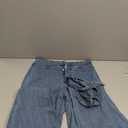 Pantete Womens High Waisted Bell Bottom Jeans Denim High Rise Flare Jean Pants with Wide Leg and Belt (Blue) Large