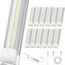 12 Pack Super Bright 100w 8ft Led Shop Light, 15000lm 5000k V Shape 8' Led Shop Lights 8ft, Linkable 96" 8 Foot Shop Lights for Garage Workshop Shop Warehouse Lighting