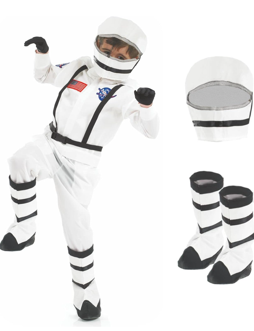 fun shack Kids Astronaut Costume With Helmet, NASA Space Outfit For Boys And Girls, Ideal For Dress Up And Parties, XL