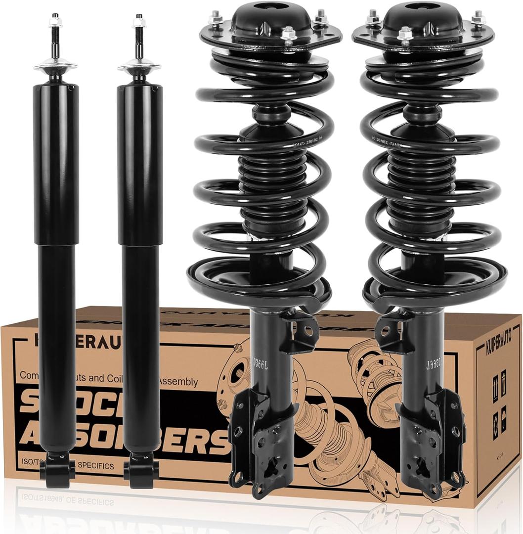 KUIPERAUTO 172200 172199 5778 Complete Front Rear Struts Complete Assembly Compatible for 2004-2012 Chevy Malibu / 2007-09 Saturn Aura / 05-10 Pontiac G6 4PCS Front Rear Left + Right Shocks Absorbers