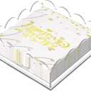 Transparent Acrylic Napkin Holder Clear Guest Paper Disposable Hand Towel Dispenser Tray Organizer For Table Home Kitchen Restaurant and Hotel Business (Scalloped Square Clear 7")