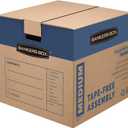 Bankers Box Medium Prime Moving Box 8 Pack, Reinforced Handles, Tape-Free Assembly, Attached Lid, 18-in x 15-in x 14-in (0062806)