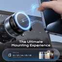 2 x 360 Rotation Clip on Car Phone Mount, 2 IN 1 Adjustable Magnetic Car Phone Holder Vacuum Suction Cup Phone Stand Foldable Cellphone Mount with Concealable Ears for All Smartphones