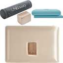 USlixury Piercing Pillow - Ear Piercing Pillow with Foam Plug, 18x12 Large Donut Plilow with 4.7x3.2 Off Center Ear Hole, Adjustable Peircing Plilow for Side Sleeper, CertiPUR-US Memory Foam,Champagne