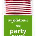 Amazon Basics SMALL 9OZ Disposable Plastic Party Cups, Red, 50 Count, Great For Kids