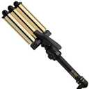 Hot Tools Pro Artist 24K Gold Digital 3 Barrel Hair Waver | Long Lasting Defined Waves (Jumbo Size)