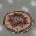 Boho Round Area Rug for Bedroom Bathroom Entryway Non-Slip Carpet, Washable Circle Low-Pile Rug Faux Wool Boho Vintage Bohemian Distressed Oriental Carpet, 4Ft (4x4 Feet)