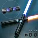 Lightsaber, Double-Bladed Lightsaber 2 Pack, Metal Hilt Dueling Saber for Adults, Rechargeable RGB Combat Light Saber with Sound Effects,Type-C 2-in-1 Connected Glow Swords for Cosplay Halloween Party