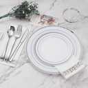 700 PCS Disposable Silver Plates and Silverware Set for 100 Guests