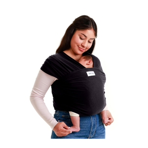 Sleepy Wrap Stretchy Ergonomic Baby Carrier Sling for Newborns to Toddlers - Hands-Free Lightweight Baby Wrap 7-35 lbs (Sable Black)