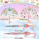 Fabbay 2 Pcs Kids Clear Bubble Umbrella with Easy Grip Curved Handle Transparent Bubble Umbrella for Toddler Girls, Under 6 Years Old