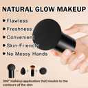 Mushroom Head Air Cushion CC Cream Foundation,2PCS Moisturizing BB Cream Cushion Foundation Makeup,Full Coverage Long Lasting Matte Concealer Base de MaquillajeNatural
