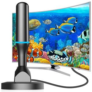 Indoor TV Antenna for Local Channels - 4K HD Digital Antenna for Smart TV Indoor, No Cable Needed - Magnetic Base, 360° Reception, 8.2Ft Cable, Long Range - Support HDTVs with Built-in Tuner