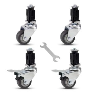 2inch Plug-in casters, Silent, high Load Capacity 4pcs Set (1 Square Tube Plug-in casters, 2with Brake 2withoutThe Wall Thickness Should be Less Than 1.2mm)