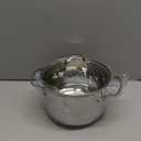 Daniks Tokio Stainless Steel Stock Pot 3 Quart, with Glass Strainer Lid, Induction Ready, Dishwasher Safe, Measuring Scale, Silver