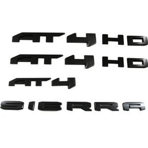6Pcs Kits Sierra AT4 HD Overlay Emblems Door Rear Badge Compatible with 2019-2022 Sierra 1500 2500HD 3500HD (Matte Black)