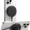 Mophie 15W Wireless Charging Pad with Kickstand - MagSafe and Qi2 Compatible for iPhone 17/16/15/14/13/12, AirPods Pro (2nd & 3rd Gen), Compact Travel Design with Integrated Cable, Black