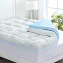 DOWNCOOL Dual Layer 4 Inch Memory Foam Mattress Topper Twin 2 Inch Gel Memory Foam & 2 Inch Pillow Top Mattress Pad, Soft & Breathable Viscose Made from Bamboo, for Back Pain Relief