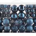 Christmas Balls Tree Ornaments Set, Shatterproof Xmas Decorations Set with Reusable Hand-held Gift Package for Holiday Indoor Tree Decor (100, Navy Blue)
