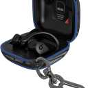 Cover Compatible with Powerbeats Pro Case, Full Protective Shockproof Anti-Slip Silicone Case for Beats Powerbeats Pro 2020 (Black Edge+Midnight Blue)